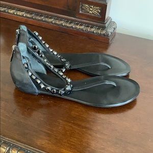 Schutz Black stone sandals size 8
